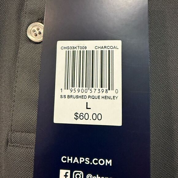 Chaps Gray Polo Shirt Classic Design golf size L - Picture 2 of 7
